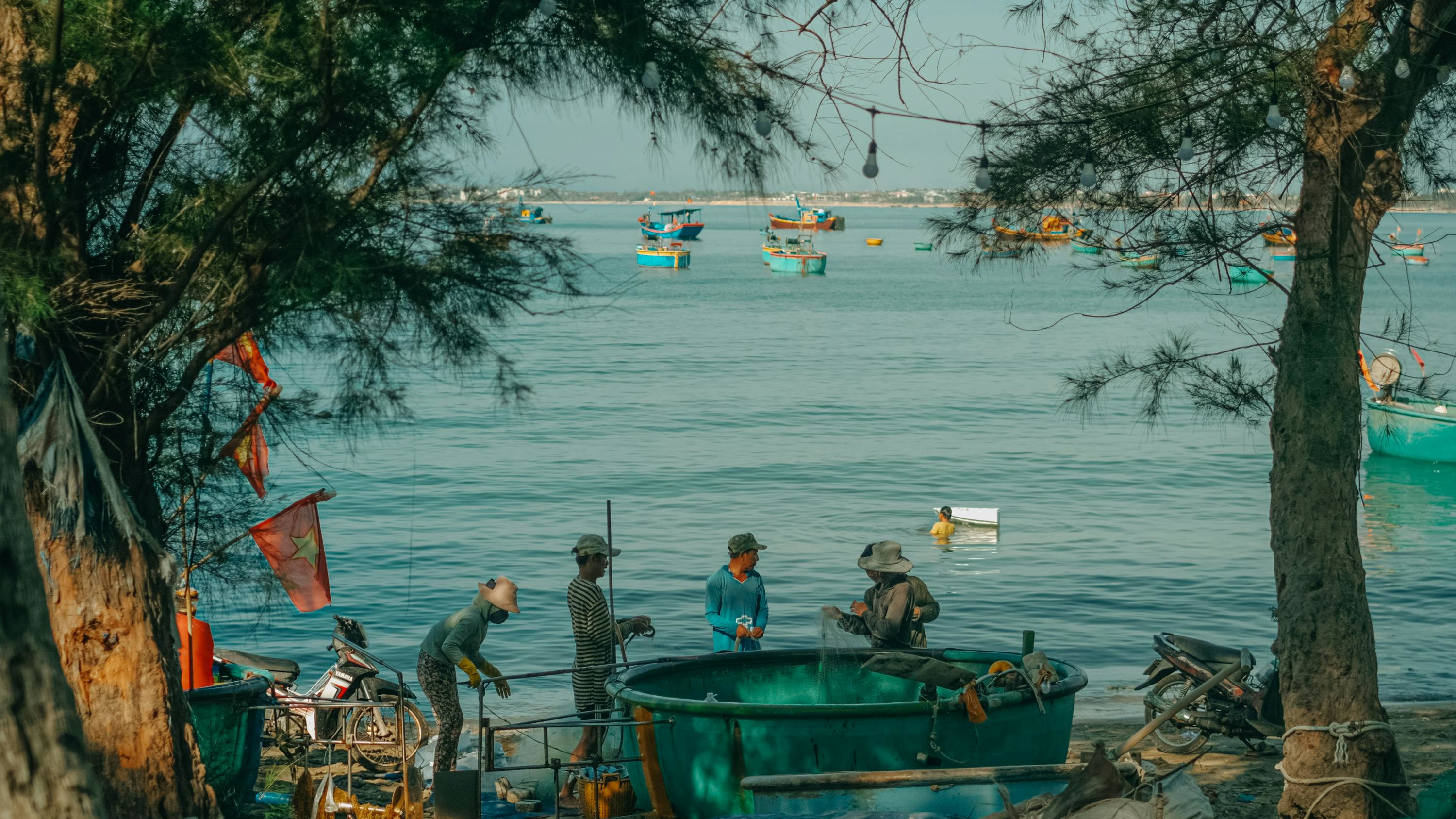 Luftaufnahme der belebten Stadtlandschaft von Saigon