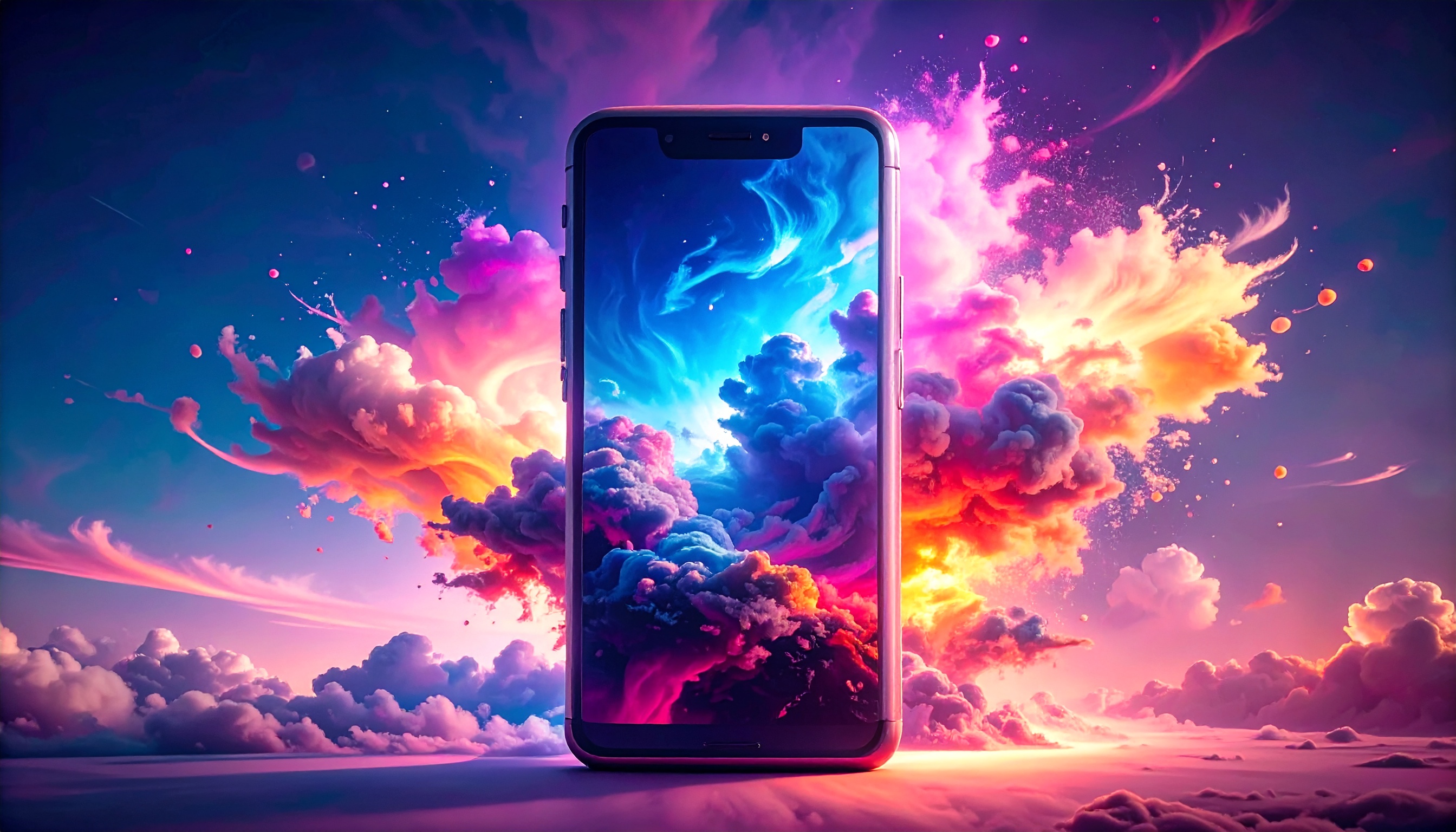 iPhone futuristico con funzione di display olografico